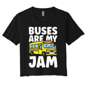 Kids School Bus Buses Are My Jam Women's Crop Top Tee