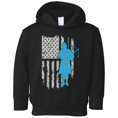Kilt Scottish Blow Bagpipe Flag America Gift For Bagpiper Toddler Hoodie