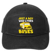 Kids School Bus Costume Just A Who Loves Buses 7-Panel Snapback Hat