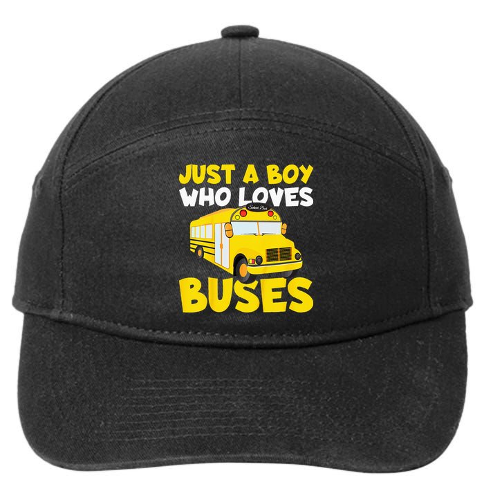 Kids School Bus Costume Just A Who Loves Buses 7-Panel Snapback Hat