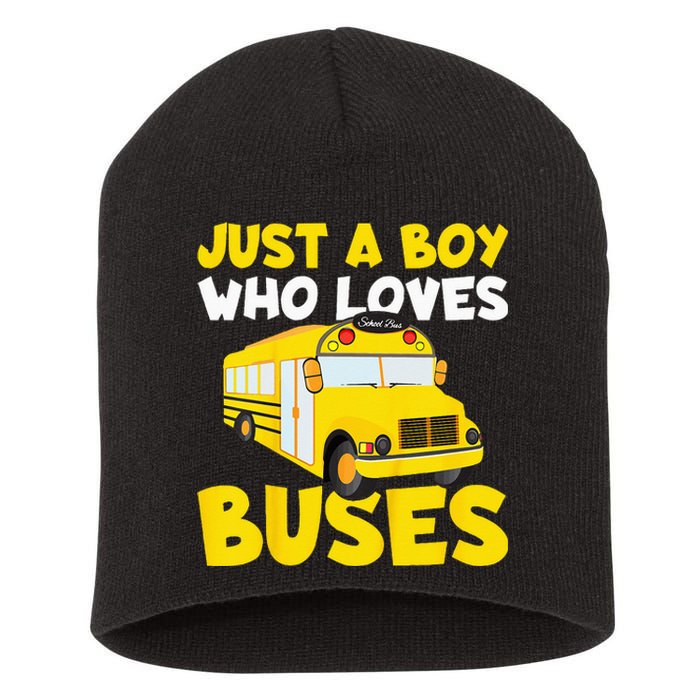 Kids School Bus Costume Just A Who Loves Buses Short Acrylic Beanie