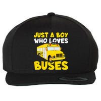 Kids School Bus Costume Just A Who Loves Buses Wool Snapback Cap