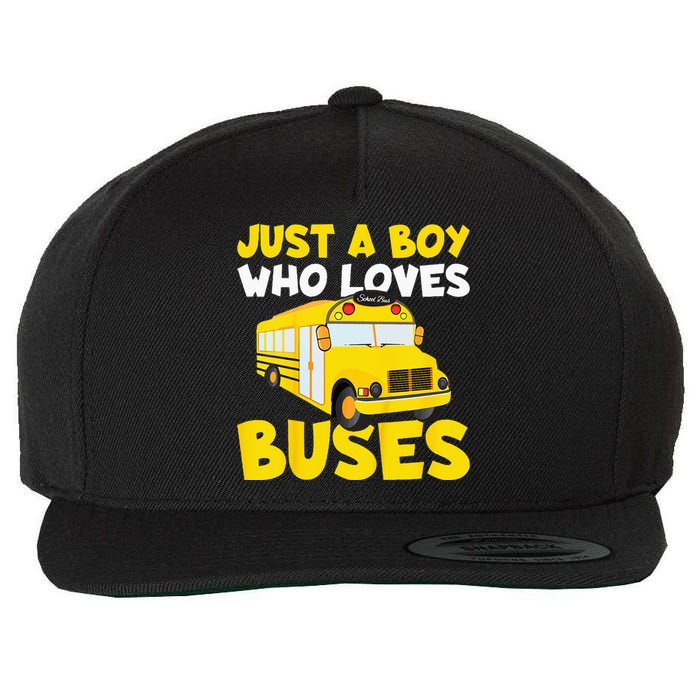 Kids School Bus Costume Just A Who Loves Buses Wool Snapback Cap