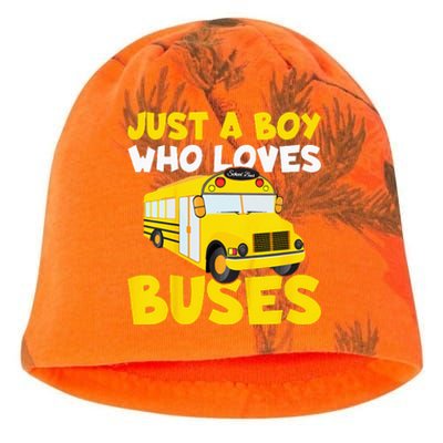 Kids School Bus Costume Just A Who Loves Buses Kati - Camo Knit Beanie