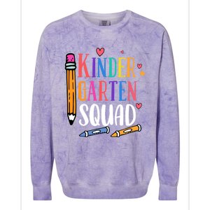 Kindergarten Squad Back To School Kindergarten Teacher Gift Colorblast Crewneck Sweatshirt