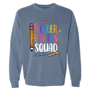 Kindergarten Squad Back To School Kindergarten Teacher Gift Garment-Dyed Sweatshirt