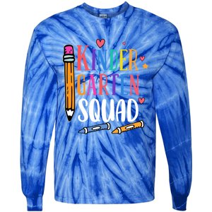 Kindergarten Squad Back To School Kindergarten Teacher Gift Tie-Dye Long Sleeve Shirt