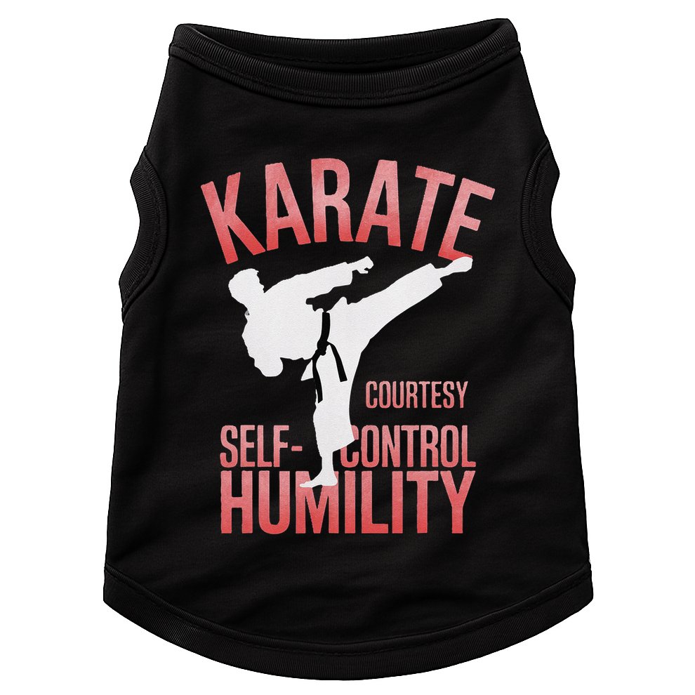 Karate Silhouette Courtesy & Discipline Doggie Tank