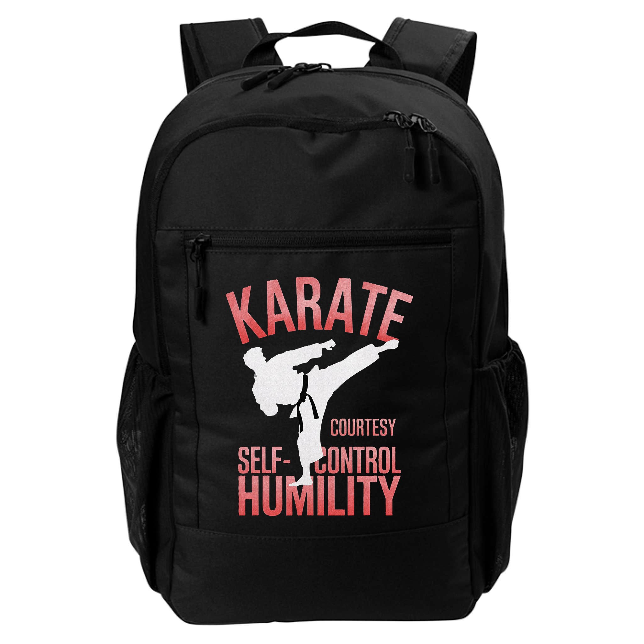 Karate Silhouette Courtesy & Discipline Backpack