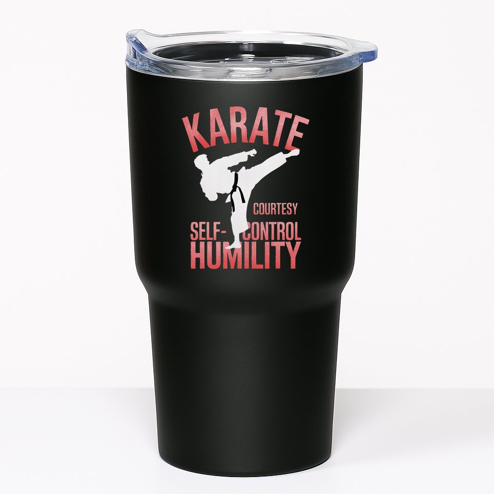 Karate Silhouette Courtesy & Discipline Tumbler