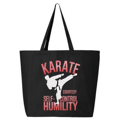 Karate Silhouette Courtesy & Discipline 25L Jumbo Tote