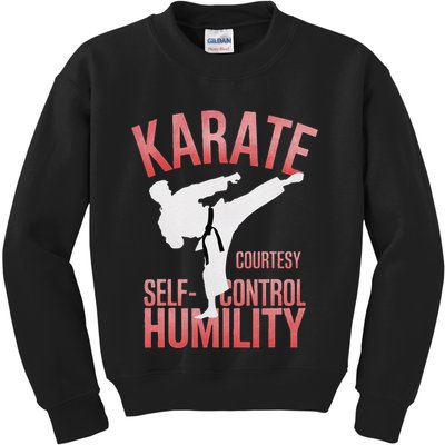 Karate Silhouette Courtesy & Discipline Kids Sweatshirt