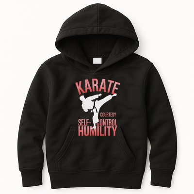 Karate Silhouette Courtesy & Discipline Kids Hoodie