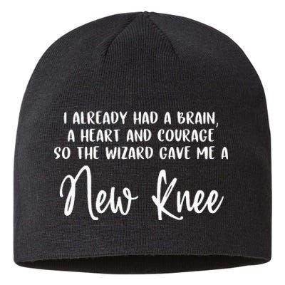 Knee Surgery Completed Funny Knee Replacement Gift Recovery Sustainable Beanie