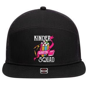 Kindergarten Squad Cute Kindergarten Funny Gift 7 Panel Mesh Trucker Snapback Hat