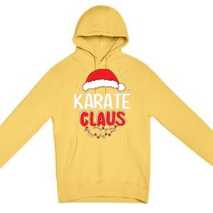 Karate Santa Claus Christmas Matching Costume Premium Pullover Hoodie