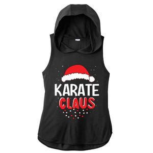 Karate Santa Claus Christmas Matching Costume Ladies PosiCharge Tri-Blend Wicking Draft Hoodie Tank