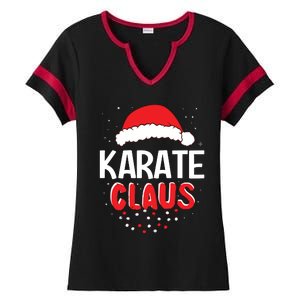 Karate Santa Claus Christmas Matching Costume Ladies Halftime Notch Neck Tee