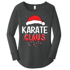 Karate Santa Claus Christmas Matching Costume Women's Perfect Tri Tunic Long Sleeve Shirt