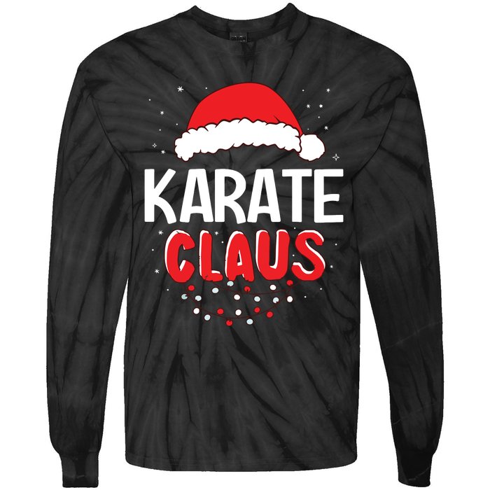 Karate Santa Claus Christmas Matching Costume Tie-Dye Long Sleeve Shirt