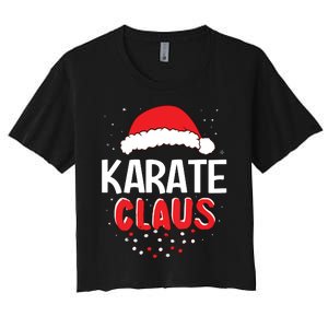 Karate Santa Claus Christmas Matching Costume Women's Crop Top Tee