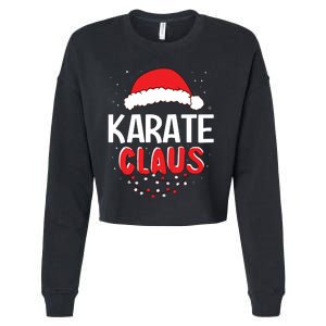 Karate Santa Claus Christmas Matching Costume Cropped Pullover Crew