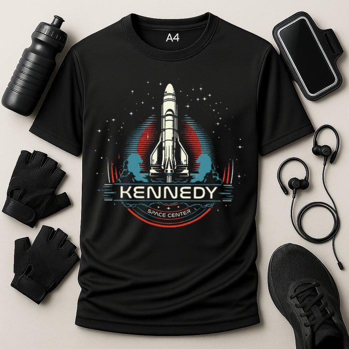 Kennedy Space Center Merritt Island Florida Shuttle Cooling Performance Crew T-Shirt