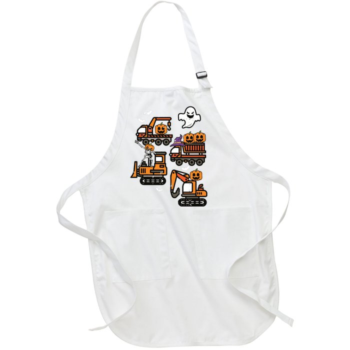 Kids Spooky Construction Trucks Halloween Costume Boy Full-Length Apron With Pockets