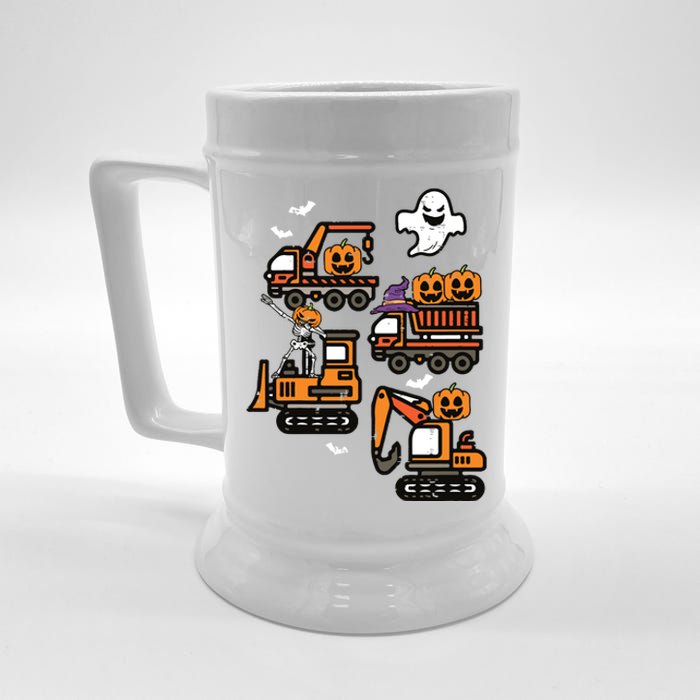 Kids Spooky Construction Trucks Halloween Costume Boy Beer Stein