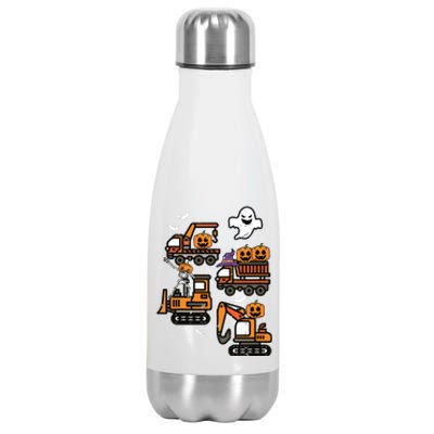 Kids Spooky Construction Trucks Halloween Costume Boy Stainless Steel Insulated Water Bottle