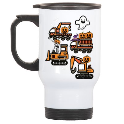 Kids Spooky Construction Trucks Halloween Costume Boy Stainless Steel Travel Mug