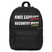 Knee Surgery Completed Recovery Mode Knee Replacement 16 in Basic Backpack