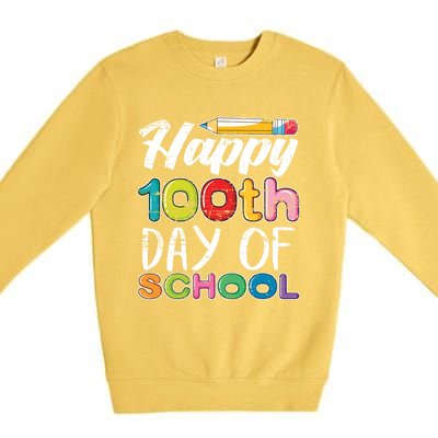 Kindergarten School Drawing Gift 100 Days Of School Gift Premium Crewneck Sweatshirt