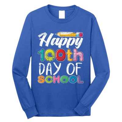 Kindergarten School Drawing Gift 100 Days Of School Gift Long Sleeve Shirt