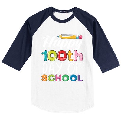 Kindergarten School Drawing Gift 100 Days Of School Gift Baseball Sleeve Shirt