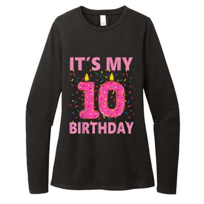 K.i.d.s Sweet donut It's My 10th Birthday Shirt 10 Yrs Old Gift Womens CVC Long Sleeve Shirt