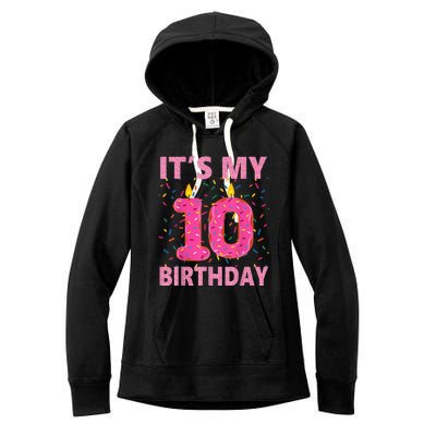 K.i.d.s Sweet donut It's My 10th Birthday Shirt 10 Yrs Old Gift Women's Fleece Hoodie