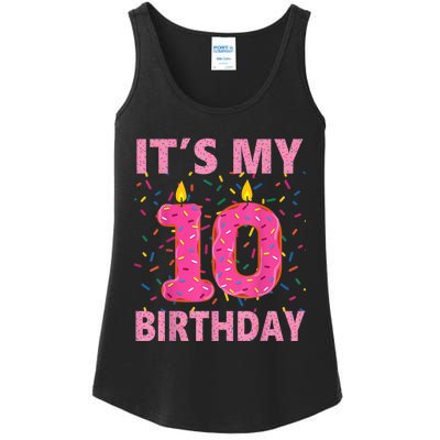 K.i.d.s Sweet donut It's My 10th Birthday Shirt 10 Yrs Old Gift Ladies Essential Tank