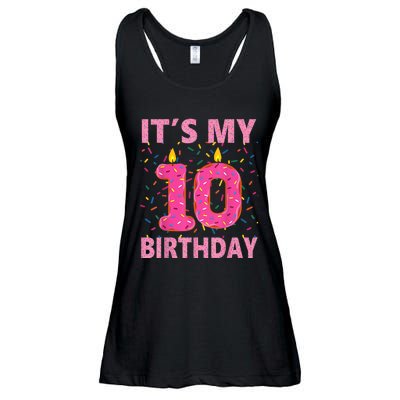 K.i.d.s Sweet donut It's My 10th Birthday Shirt 10 Yrs Old Gift Ladies Essential Flowy Tank