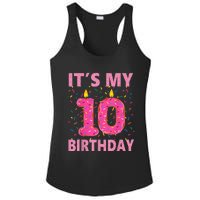 K.i.d.s Sweet donut It's My 10th Birthday Shirt 10 Yrs Old Gift Ladies PosiCharge Competitor Racerback Tank