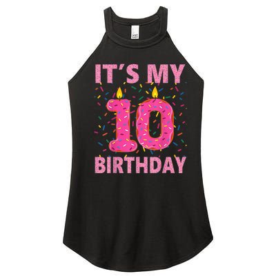 K.i.d.s Sweet donut It's My 10th Birthday Shirt 10 Yrs Old Gift Women's Perfect Tri Rocker Tank