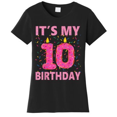 K.i.d.s Sweet donut It's My 10th Birthday Shirt 10 Yrs Old Gift Women's T-Shirt