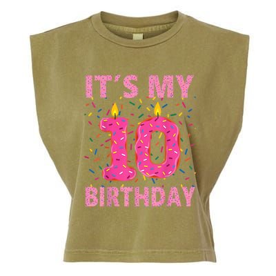 K.i.d.s Sweet donut It's My 10th Birthday Shirt 10 Yrs Old Gift Garment-Dyed Women's Muscle Tee