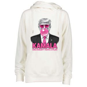 Kamala She Doesn’T Have A Plan Donald Trump Womens Funnel Neck Pullover Hood