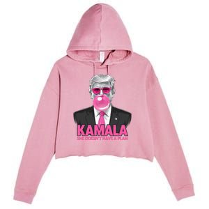 Kamala She Doesn’T Have A Plan Donald Trump Crop Fleece Hoodie