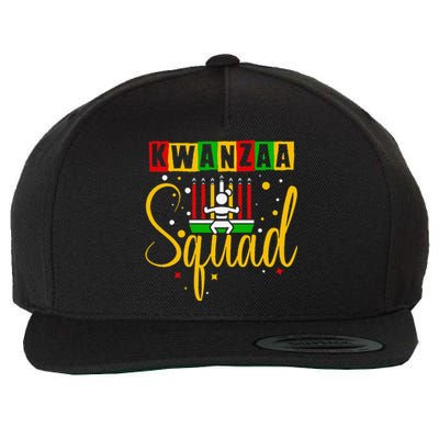 Kwanza Squad Family Christmas Afroamerican Happy Kwanzaa Wool Snapback Cap