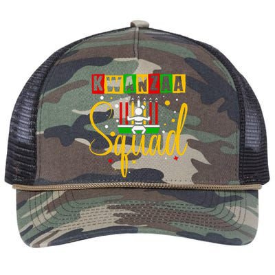 Kwanza Squad Family Christmas Afroamerican Happy Kwanzaa Retro Rope Trucker Hat Cap