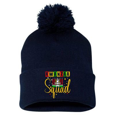 Kwanza Squad Family Christmas Afroamerican Happy Kwanzaa Pom Pom 12in Knit Beanie