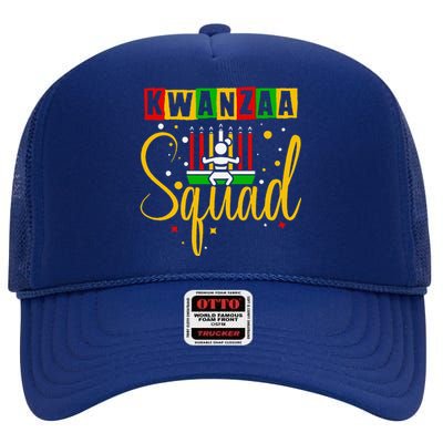 Kwanza Squad Family Christmas Afroamerican Happy Kwanzaa High Crown Mesh Back Trucker Hat