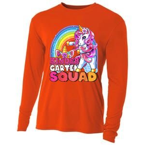 Kindergarten Squad Flossing Unicorn Back To School Cooling Performance Long Sleeve Crew